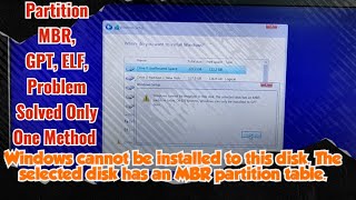 Windows cannot be installed to this disk The selected disk has an MBR partition table Covert Gpt [upl. by Eirak859]