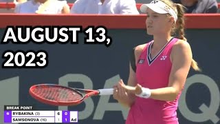 RYBAKINA VS SAMSONOVA SF CANADIAN OPEN AUGUST 13 2023 [upl. by Leynad954]