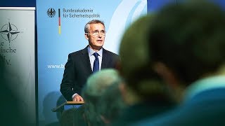 NATO Secretary General at the NATO Talk around the Brandenburg Tor Berlin 12 NOV 2018 [upl. by Ahsiakal226]