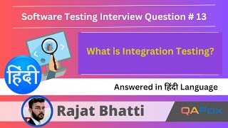 What is Integration Testing Software Testing Interview Question  Hindi  13 [upl. by Atterual]