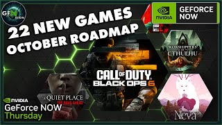 GeForce NOW News  22 New Games  October Roadmap [upl. by Ennalorac]