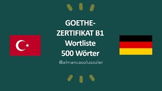 500 Wörter B1 Deutsch Goethe Zertifikat B1 Wortliste B1 Almanca Kelime Listesi [upl. by Harlow]