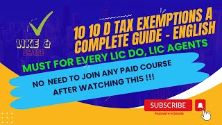 Tax Exemptions Under 10 10 D amp Its Exceptions A Complete Guide  English [upl. by Castle]