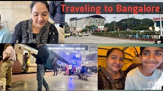 Travelling with family to Bangalore Train 🚆 ge waiting daily family vlog [upl. by Nemzzaj636]