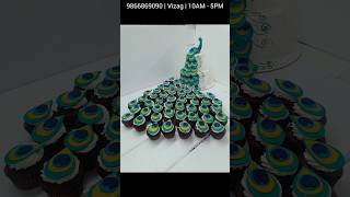 Peacock Theme cake for the first time in India made with cake and cupcakes isnt it amazing 😍 [upl. by Jermyn]