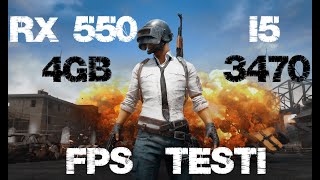 RX 550 4GB  İ5 3470  PUBG FPS TESTİ [upl. by Akehsyt301]