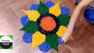 How to make a beautiful rangoli with help of Crystal Salt [upl. by Nostrebor]