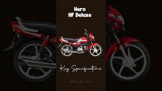 Hero HF Deluxe Key Specifications 🔥🏍️ [upl. by Mackenie978]