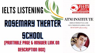 ROSEMARY THEATER SCHOOL LISTENINGPrintable Page amp Answer Link On Descriptionielts ieltslearning [upl. by Three]