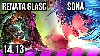 RENATA GLASC amp Kalista vs SONA amp Draven SUP  4314 500 games  EUW Master  1413 [upl. by Roti214]