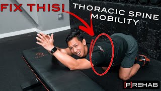 4 Exercises to IMPROVE Your Stiff MidBack Thoracic Spine Mobility [upl. by Sairtemed]