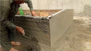 Wall plastering technique used on brick masonry at the site [upl. by Mchail]