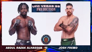 Abdul Razak Alhassan vs Josh Fremd Prediction  UFC Vegas 98 Predictions  UFC Vegas 98 BETTING [upl. by Lemmie287]