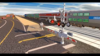 Trainz Railfanning Sneak Peek Downers Grove Metra Station Railroad Crossings UP BNSF NS [upl. by Annekam]