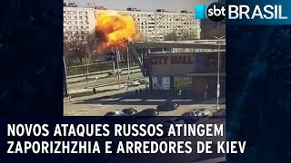 Novos ataques russos atingem Zaporizhzhia e arredores de Kiev  SBT Brasil 220323 [upl. by Tiff371]