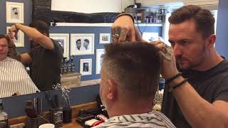 Smalltown barber  5 steps to perfect flat top with scissors  David [upl. by Eentihw942]