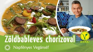 quotTejfölösquot zöldbableves vegán chorizoval [upl. by Neelyak]