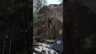 Anodyne V118a Daves Falls WI  bouldering climbing [upl. by Bronez]