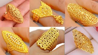 Gold ring design and trendy jewellery collection for womens special occasion [upl. by Amoreta317]