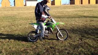 Wyndham First Ride on Kawasaki KX65 [upl. by Sirret]