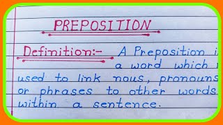 Examples of Preposition  Definition of Preposition Preposition in English Grammar [upl. by Nadaba]