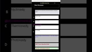 Master Plant Movements for NEET 102  Daily Quiz amp Preparation Tips  GcsGoldenDreamExam [upl. by Hsoj]
