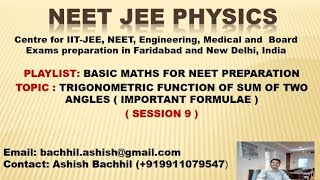 Trigonometric functions of two angles  Important formulae  Session 9  trigonometricfunction [upl. by Aurelio]