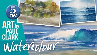 How to Paint Water in Watercolour  5 Easy Lessons [upl. by Ariamat]