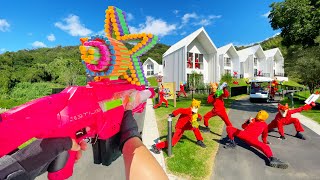 Nerf War  Amusement Park Battle 95Nerf First Person Shooter [upl. by Aissatan]