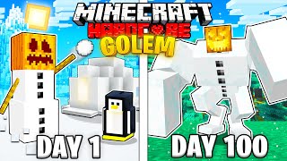 I Survived 100 Days as a SNOW GOLEM in HARDCORE Minecraft [upl. by Rebm493]