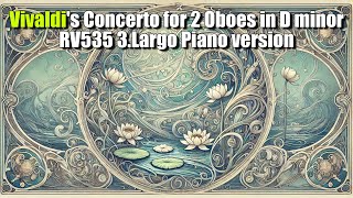 Vivaldis Concerto for 2 Oboes in D minor RV535 3Largo Piano version [upl. by Annoeik]