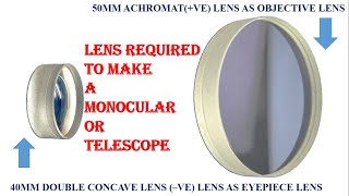 ACHROMATIC LENS AS OBJECTIVE LENS amp EYEPEICE LENS REQUIRED TO MAKE A MONOCULARBINOCULAR TELESCOPE [upl. by Stickney]