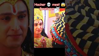 Hacher 💀 meet 😱 Developer ☠️jaishreeram trandingshorts jaishreekrishna [upl. by Marigolde]