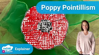 Poppy Pointillism Art Activity for KS1 Children [upl. by Malamud]