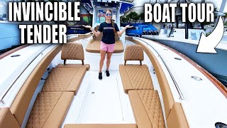 Tender Boat Tour 39 Monohull  Invincible Center Console 2022 [upl. by Ymereg]