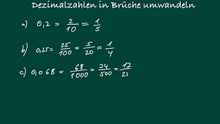 Dezimalzahlen in Brüche umwandeln [upl. by Lupien882]