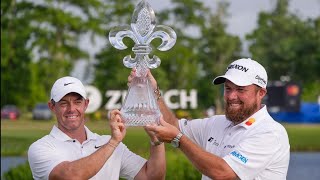 Rory McIlroy celebrates Zurich Classic win [upl. by Yerhpmuh213]