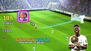 105 Rated Vini Jr is Cooking ☠️🔥 New Momentum Dribbling Vini Jr Review in eFootball 25 Mobile 🔥😍 [upl. by Ranjiv]