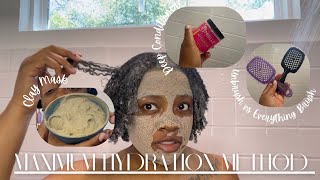 MAXIMUM HYDRATION METHOD bringing my type 4 hair back to life Using the UNBRUSH for the first time [upl. by Olinde]