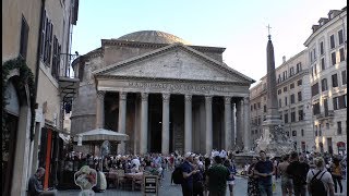 Walk around Piazza della Rotonda and Pantheon Rome Italy [upl. by Eimmit696]