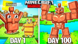 I Survived 100 Days as a COPPER GOLEM in HARDCORE Minecraft [upl. by Ybbil]