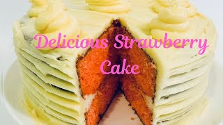 A Delicious Strawberry Cake My Strawberry Cake Hack Recipe Yummy [upl. by Odlabso]