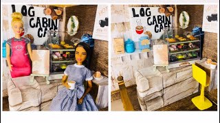 How to Make a Barbie doll room Cabin Part 4 🪵🌻💕Barbie Fall Crafts Barbie Cafe☕️ [upl. by Duleba]