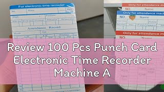 Review 100 Pcs Punch Card Electronic Time Recorder Machine Attendance Employee Payroll Office Facto [upl. by Ayoral353]