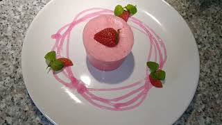 Strawberry Bavarois pudding Dessert Kontinental [upl. by Calvo276]