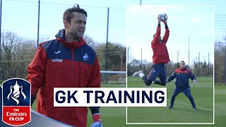 Swansea Goalkeepers Prepare for Tottenham  Goalkeeper Training  Emirates FA Cup 201718 [upl. by Borroff29]