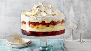 Epic Christmas trifle recipe raspberries and meringue top [upl. by Silra]