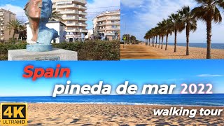 A walking Tour in Pineda de Mar Maresme Barcelona Spain4K High Quality [upl. by Thorn]