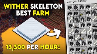 Minecraft Wither Skeleton Farm Tutotrial  Easy amp FAST  13300 PHR [upl. by Tullius]