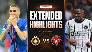 FCSB vs Midtjylland Extended Highlights  UEL League Phase MD 4  CBS Sports [upl. by Demmahum]